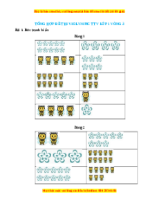 Đề thi Violympic Toán lớp 1 Vòng 3 có lời giải