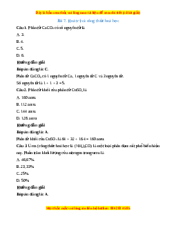 Trắc nghiệm Hóa trị và công thức hóa học KHTN 7 Kết nối tri thức