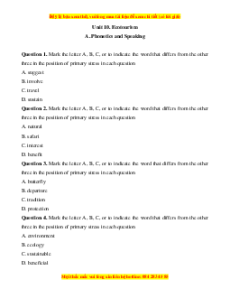 Trắc nghiệm Unit 10: Ecotourism Tiếng Anh 10 Kết nối tri thức