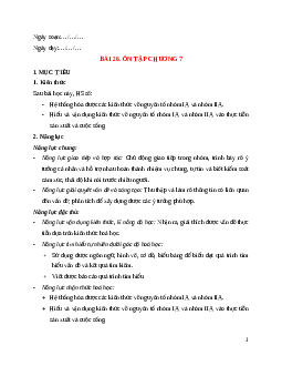 Giáo án Ôn tập chương 7 Hóa học 12 Kết nối tri thức