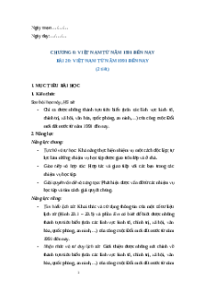Giáo án Bài 20 Lịch sử 9 Cánh diều: Việt Nam từ năm 1991 đến nay