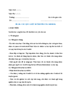 Giáo án Bài 36 KHTN 9 Chân trời sáng tạo (2024): Các quy luật di truyền của Mendel