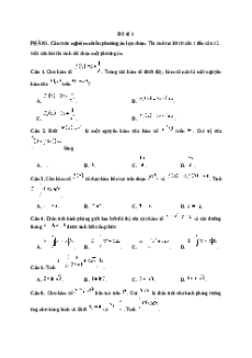 Đề thi giữa kì 2 Toán 12 Cánh diều 2024 (Đề 1)