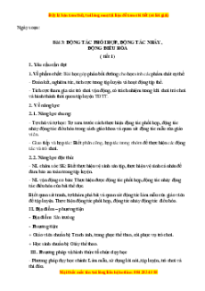 Giáo án Gdtc 3 Bài 3 Kết nối tri thức: Động tác phối hợp, động tác  nhảy và động tác điều hoà