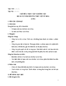 Giáo án Bài 13: Sự sinh sản của thực vật có hoa Khoa học lớp 5 Chân trời sáng tạo