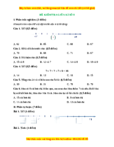 Đề thi giữa kì 1 Toán lớp 2 Cánh diều - Đề 8