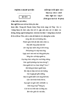 Đề thi Cuối kì 1 Ngữ văn 9 Chân trời sáng tạo 2024 (Đề 9)