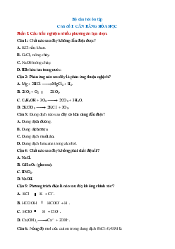 Bài tập ôn tập + Đề kiểm tra Hóa học 11 Cánh diều theo chương