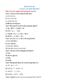 Bài tập ôn tập + Đề kiểm tra Hóa học 11 Cánh diều theo chương