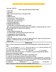 Giáo án Vật lí 12 Bài tập mẫu nguyên tử Bo