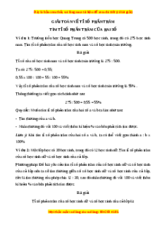 Lý thuyết Giải toán về tỉ số phần trăm. Tìm tỉ số phần trăm của hai số Toán 5
