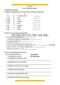 Bài tập Unit 10: Health and hygiene Tiếng Anh 7 - Mai Lan Hương