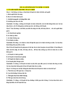 Trắc nghiệm Bài 10 Kinh tế pháp luật 10 Đúng-Sai, Trả lời ngắn: Lập kế hoạch tài chính cá nhân