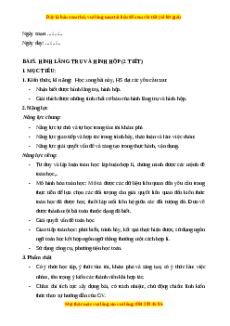 Giáo án Hình lăng trụ và hình hộp Toán 11 Cánh diều