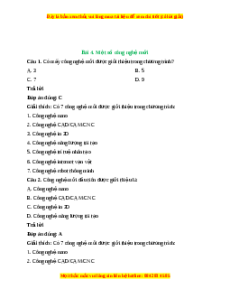 Trắc nghiệm Bài 4: Một số công nghệ mới