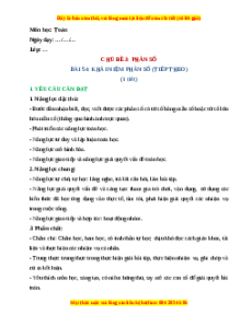 Giáo án Khái niệm phân số (tiếp theo) Toán lớp 4 Cánh diều
