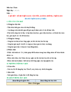 Giáo án Thời gian Toán lớp 5 Chân trời sáng tạo