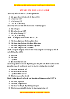 Trắc nghiệm Đột biến cấu trúc nhiễm sắc thể Sinh học 9