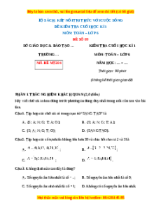 Đề thi cuối kì 1 Toán 6 Kết nối tri thức (Đề 9)