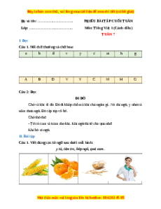 Bài tập cuối tuần Tiếng việt lớp 1 Tuần 7 Cánh diều (có lời giải)