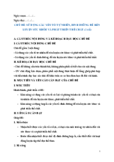 Giáo án Cầu lông 10 Kết nối tri thức