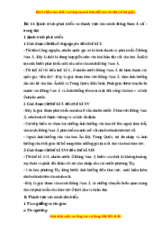 Lý thuyết Lịch sử 10 Chân trời sáng tạo Bài 14: Hành trình phát triển và thành tựu văn minh Đông Nam Á cổ - trung đại