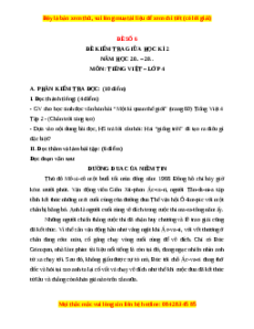 Đề thi giữa kì 2 Tiếng Việt lớp 4 Chân trời sáng tạo (Đề 6)