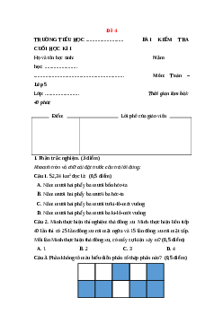Đề thi Cuối kì 1 Toán lớp 5 Chân trời sáng tạo (Đề 4)