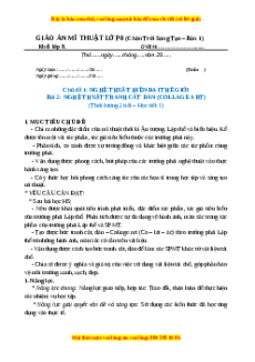 Giáo án Bài 2 Mĩ thuật 8 Chân trời sáng tạo (Bản 1): Nghệ thuật tranh cắt dán