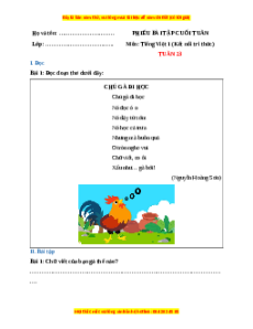 Bài tập cuối tuần Tiếng việt lớp 1 Tuần 23 Kết nối tri thức (có lời giải)