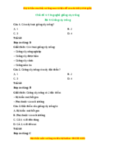 Trắc nghiệm Bài 9: Giống cây trồng Công nghệ 10 Cánh diều