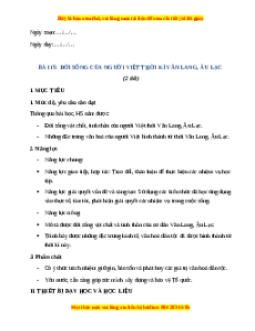Giáo án Bài 15 Lịch sử 6 Chân trời sáng tạo (2024): Đời sống của người Việ thời Văn Lang, Âu Lạc