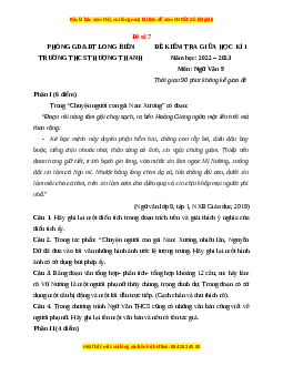 Đề thi giữa kì 1 Ngữ văn 9 - Đề 7