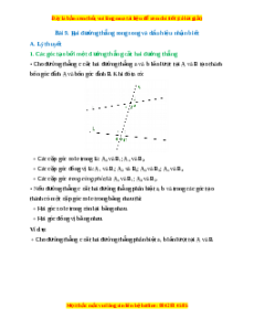 Lý thuyết Bài 9: Hai đường thẳng song song và dấu hiệu nhận biết