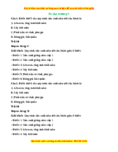 Trắc nghiệm tổng hợp Công nghệ 10 Chương 5