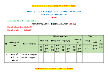 Đề thi cuối kì 1 Toán 11 Kết nối tri thức - Đề 7