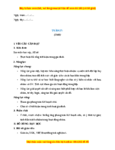 Giáo án Tuần 27 HĐTN lớp 4 Cánh diều