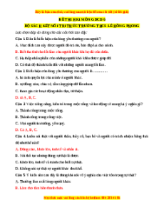 Đề thi GDCD 6 cuối kì 1 THCS Lê Hồng Phong- Đề 10 có đáp án