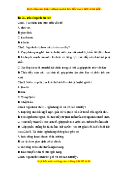 Trắc nghiệm Bài 37 Địa lí 10 Chân trời sáng tạo: Địa lí ngành du lich và tài chính - ngân hàng