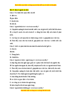 Trắc nghiệm Bài 37 Địa lí 10 Chân trời sáng tạo: Địa lí ngành du lich và tài chính - ngân hàng