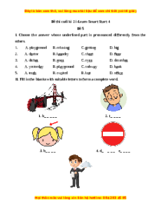 Đề thi cuối kì 2 Tiếng Anh lớp 4 i-Learn Smart Start (Đề 5)