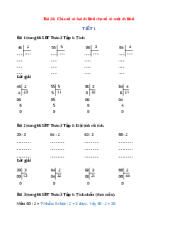 VBT Toán lớp 3 Bài 26 (Kết nối tri thức): Chia số có hai chữ số cho số có một chữ số