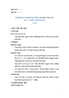 Giáo án Bài 7 Lịch sử 9 Cánh diều: Chiến tranh lạnh (1947 - 1989)