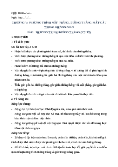 Giáo án Phương trình đường thẳng Toán 12 Cánh diều