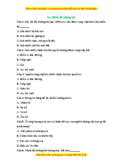 Trắc nghiệm Bài 16 Địa lí 6 Kết nối tri thức: Nhiệt độ không khí. Mây và mưa