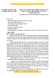 Đề thi thử Ngữ Văn trường Chuyên ĐH Vinh lần 1 năm 2021