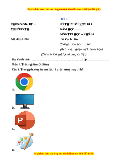 Đề thi giữa kì 1 Tin học lớp 4 Cánh diều - Đề 4