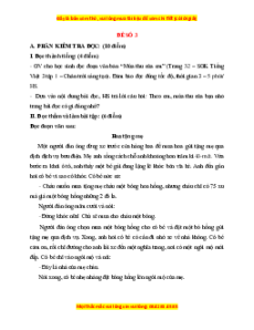 Đề thi giữa kì 1 Tiếng Việt lớp 3 Chân trời sáng tạo (đề 3)