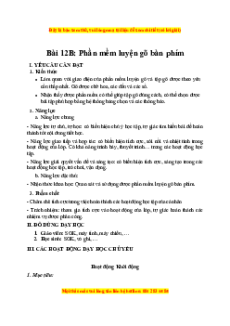 Giáo án Bài 12B Tin học lớp 4 Kết nối tri thức: Phần mềm luyện gõ bàn phím