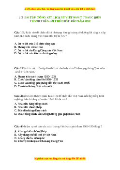 Trắc nghiệm Bài 34 Lịch sử 9: Tổng kết lịch sử Việt Nam từ sau chiến tranh thế giới thứ nhất đến năm 2000